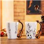 Dropfree Nouveaute Violon poignee en ceramique Tasse Libre Cafe Lait The Tasse personnalite mug Instrument de Musique Cadeau Tas