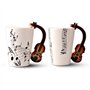 Dropfree Nouveaute Violon poignee en ceramique Tasse Libre Cafe Lait The Tasse personnalite mug Instrument de Musique Cadeau Tas