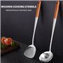 Dropfree Long Manche en Acier Inoxydable Wok Spatule Cuisine Fente Riz CuillèRe Louche Outils de Cuisson Ensemble D'Ustensiles