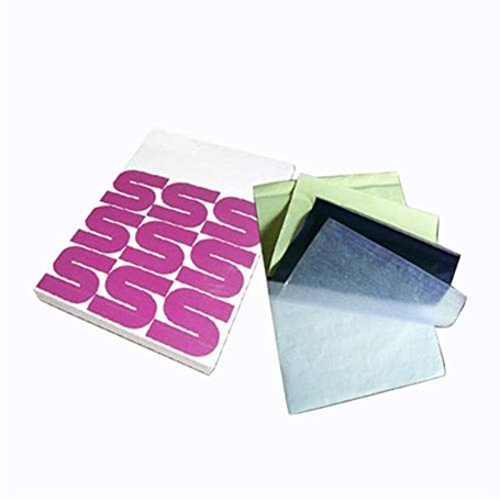 UrbanNest 100 Pcs/Set Papier de Transfert de Tatouage A4 Stencil Copieur Papier Transfert de PâTe Transfert Oild avec Grip