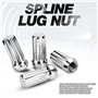 Nvanvmm Lot de 24 écrous de roue M14 x 1,5 14 mm x 1,5 7 Spline Drive Ahle Cône gland, 2 écrous de roue noirs avec 2 clés à doui