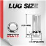 Nvanvmm Lot de 24 écrous de roue M14 x 1,5 14 mm x 1,5 7 Spline Drive Ahle Cône gland, 2 écrous de roue noirs avec 2 clés à doui