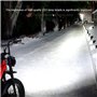 Quisiete Phares de vélo électrique 36 V 48 V Lumière de klaxon de vélo électrique Lumière de tête en alliage d'aluminium impermé