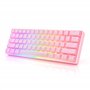 HKKB GK61 Mechanical Gaming Keyboard 60 Percent | 61 RGB Rainbow LED Backlit Programmable Keys | USB Wired | for Mac and Windows