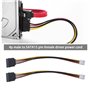 ECSiNG 4pcs Lecteur Câble d'alimentation 4pin Mâle vers SATA 15pin Femelle SATA Câble d'extension d'alimentation Lecteur Adaptat