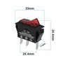 ECSiNG Lot de 2 interrupteurs à bascule LED à 3 broches 2 positions pour réfrigérateur Electrolux Dometic Caravan Rouge 12 V 20