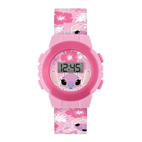 Lilo and Stitch Angel LAS4141ARG Montre à quartz numérique avec bracelet en silicone Rose