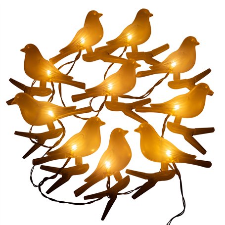 GardenKraft 11249 Guirlande lumineuse solaire d'extérieur en forme d'oiseau avec 10 LED puissantes