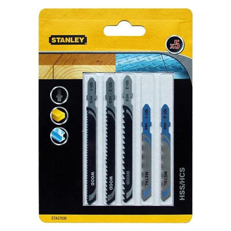 Stanley Lames en T pour Scie Sauteuse Set de 5 Pièces STA27030