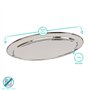 Argon Tableware 6X 60cm x 41cm Plateaux de Service Ovales en Acier Inoxydable - Grand Fête Dîner Collation Buffet Nourriture San