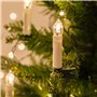 Lights4fun Guirlande Lumineuse de Noël avec 50 Bougies Crèmes LED Blanc Chaud à Pince pour Sapin Décoration de Noël pour Intérie