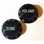 Boutons de contrôle noirs pour guitare - Échelle 0-10 - 1 tonalité + 1 bouton de volume pour Stratocaster Telecaster Gibson Iban