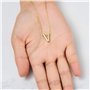 Philip Jones Collier plaqué or avec initiale lettre V créée avec des cristaux de zircon, Plaqué or, Cristal de zircondia®