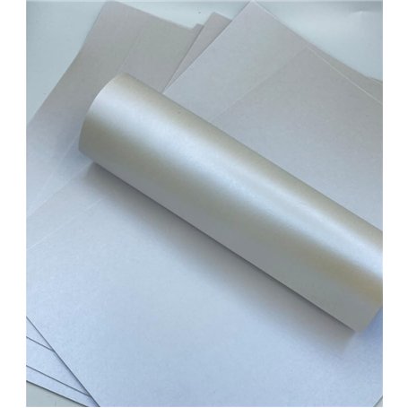 Syntego Lot de 10 feuilles de papier cartonné A4 bleu nacré – Ivoire avec reflet bleu
