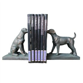 Lot de 2 serre-livres en forme de chien labrador Noir
