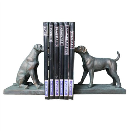 Lot de 2 serre-livres en forme de chien labrador Noir