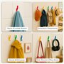 Toughook - Lot de 5 crochets muraux d’école pour accrocher sac et manteaux - incassables - différents coloris
