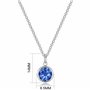 Philip Jones Collier de Pierre de Naissance de Septembre (Saphir) créé avec des Cristaux Zircondia®