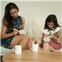 THE TWIDDLERS 4 Mugs Porcelaine à Peindre & Décorer avec 7 Feutres - Loisirs Créatifs pour Enfants, Cadeau Personnalisable pour