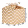 Belle Vous Boite Cadeau Carton Kraft Dorée et Blanche avec Nœud (Lot de 36) – 9,5 x 8 cm - Boite Papier Kraft avec Zig Zag et Ét