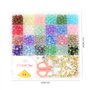 Qtuie 750Pcs Perles pour Bracelet 8mm Kit Bracelet Perle Pierre Naturelle Ronde avec Trou Perles Intercalaires Fil Elastique Kit