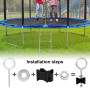 12 Pièces Vis de Trampoline, Accessoires pour Trampoline Vis, Kit Vis de Rechange pour Trampolines, Outil de Stabilité de Trampo