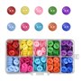 350Pcs Boutons en Résine 10MM Forme Ronde Boutons 10 Couleurs pour la Couture l'ArtisanaT décorations Confection de Bricolage