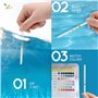 Kit de bandelettes de test d'eau 7 en 1 VED pour spa, piscine et bain à remous - 100 bandelettes de test d'eau pour le chlore li