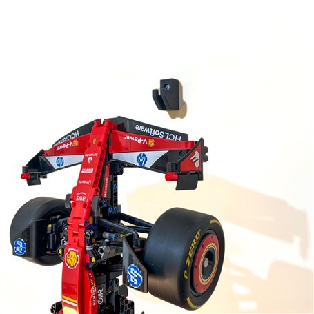3Dudes & Dad Support mural compatible avec LEGO® Technic Ferrari SF-24 F1 Car – Crochet de rangement conçu sur mesure pour l'ens