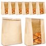 Winter Shore Grand Sac à Pain Conservation en Papier (Lot de 50) - Sachet Kraft Alimentaire Marron avec Fenêtres - Sacs Papier S