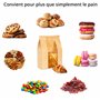 Winter Shore Grand Sac à Pain Conservation en Papier (Lot de 50) - Sachet Kraft Alimentaire Marron avec Fenêtres - Sacs Papier S