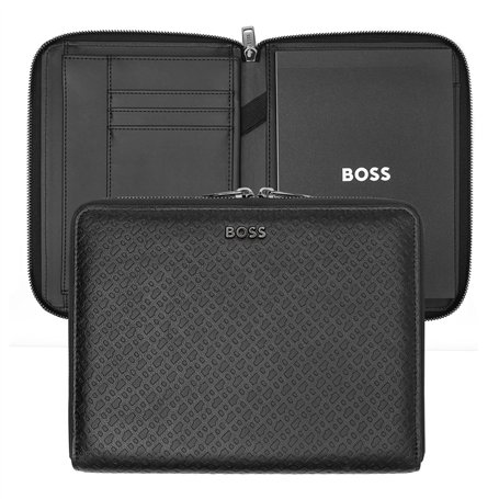 HUGO BOSS Monogram Conference Folder M Black