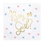 PartyDeco Lot de 20 serviettes en papier avec inscription Boy or Girl pour Gender Reveal Party
