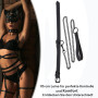 Collier BDSM 43.5cm ⌀2.5cm Laisse BDSM 115cm Noir en Cuir Artificiel et Métal Collier Réglable Jeux Sexuelle Adulte Jouet Érotiq