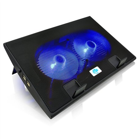 AABCOOLING NC35 - Refroidisseur PC Portable avec 2 Ventilateurs et Rétroéclairage LED Bleu