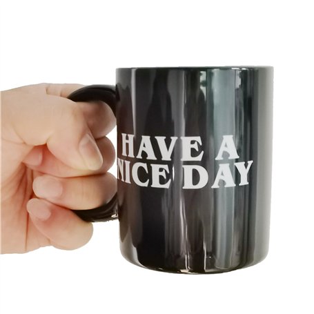 Tasse amusante - « Have A Nice Day » et doigt d'honneur