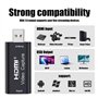 Yesimola Adaptateur HDMI Cartes de Capture Audio Vidéo Noir, Plug & Play Capture 4K Adaptateur USB HDMI Carte Portable pour Stre