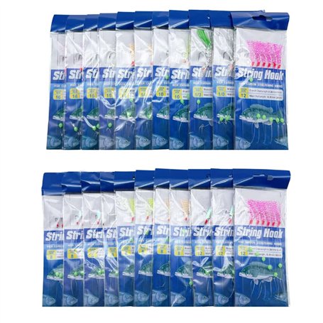 FedMois Lot de 22 Sabiki Pêche Leurres pour la Pêche en Mer