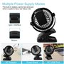 Telgoner Mini Ventilateur USB, Ventilateur portable silencieux avec batterie rechargeable, 3 vitesses, 360 vitesses rotatives po