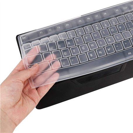 Veraing Lot de 2 protections de clavier ultra fines en silicone étanche pour ordinateur de bureau