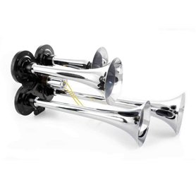 24/7 AUTO Klaxon pneumatique quadruple chromé 24 V pour camion tracteur bateau