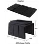 QCHOMEE Organisateur de Canape Support Accoudoir Canapé Plateau Sac de Rangement Stockage Suspendu Accoudoir à Poches Organisate