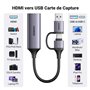 UGREEN Carte de Capture Vidéo HDMI 4K 30Hz Entrée USB C 1080P 60FPS HD Enregistrement Streaming Jeux OBS Carte Acquisition Compa