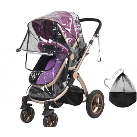 Habillage Pluie Poussette Universel Imperméable pour Poussette Landau Couverture Protection de Pluie Poussette Universel Convert