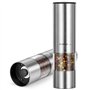SIMPLETASTE Batterie Fonctionnant Moulin à Poivre Electrique avec Broyeur en Céramique Réglable, Acier Inoxydable, Silber, Lot d