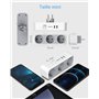 TESSAN Prise Multiple Electrique USB, Multiprise Murale 3 Sortie AC et 2 Ports USB, 5 en 1 Secteur avec Interrupteur, Convient p