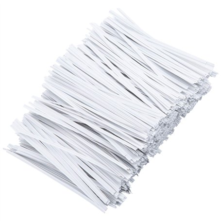 LUTER 1000 pièces 12cm Cravates torsadées en Papier Blanc Attaches de Sac réutilisables Cravates torsadées en Papier Sacs de Bon