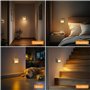 Lot de 2 Veilleuses LED avec Détecteur de Mouvement et de Crépuscule, Blanc Chaud, Luminosité Réglable, Modes AUTO/ON/OFF, Veill