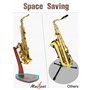 Musbeat Support de saxophone en bois avec base lourde fabriquée à la main, support cadeau pour saxophone avec 2 empiècements en