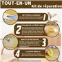 Kit Reparation Parquet, Tout-en-un Kit de Réparation Meuble Comprend Mastic Bois & 12 Couleurs Bouche-pores Pour Bois et Cire Bo